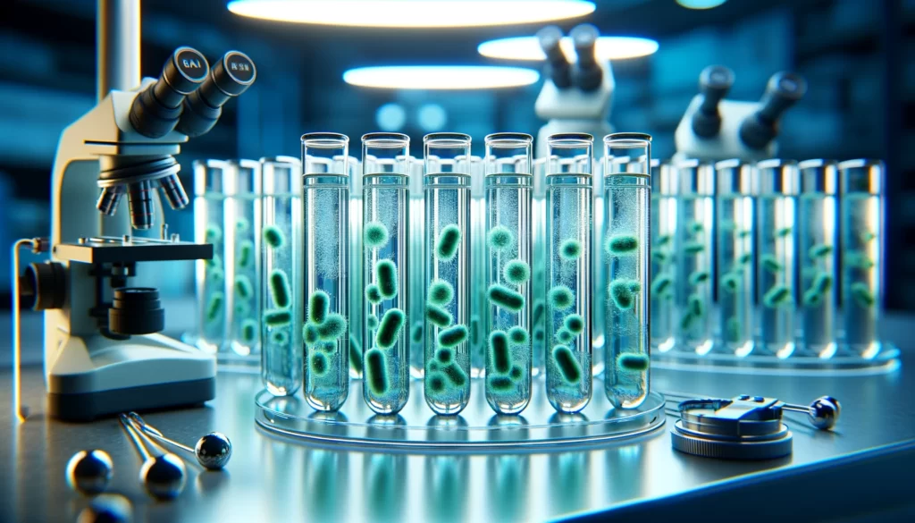 Water testing laboratory workspace